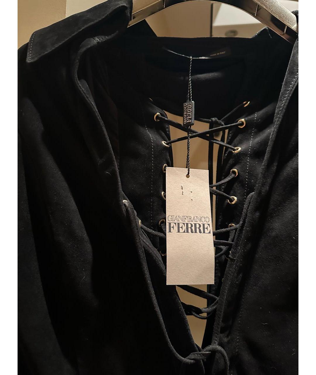 GIANFRANCO FERRE Черная замшевая блузы, фото 3