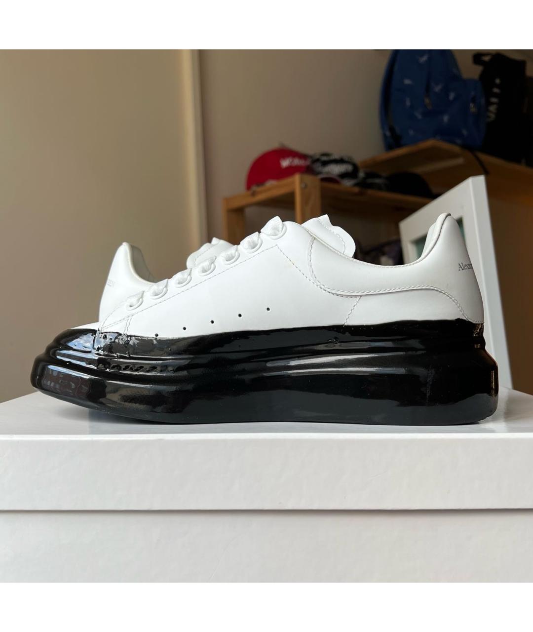 ALEXANDER MCQUEEN Белые кожаные кроссовки, фото 5