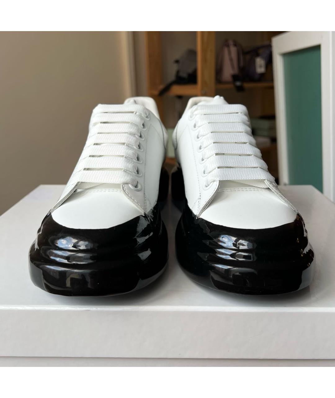 ALEXANDER MCQUEEN Белые кожаные кроссовки, фото 4