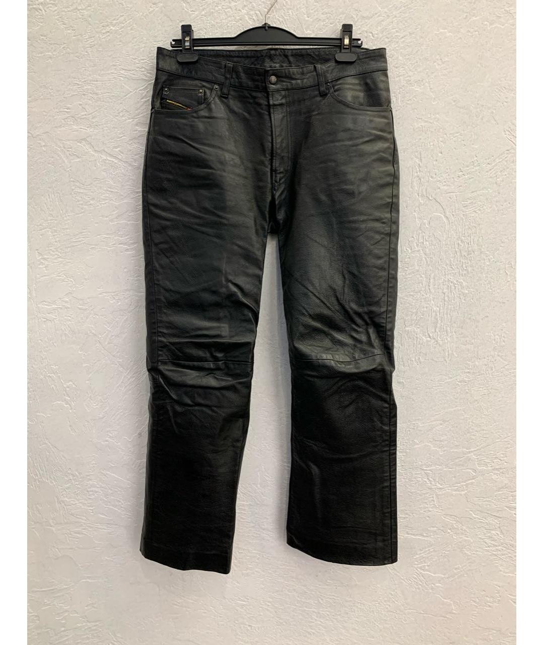 DIESEL Черные кожаные повседневные брюки, фото 5