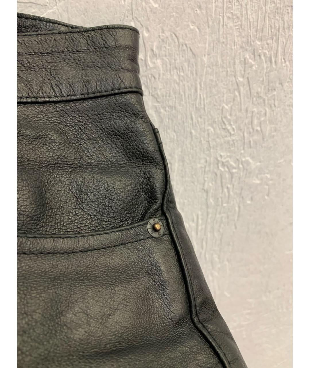DIESEL Черные кожаные повседневные брюки, фото 4