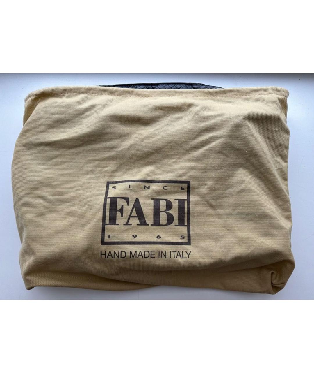 FABI Черный кожаный портфель, фото 4