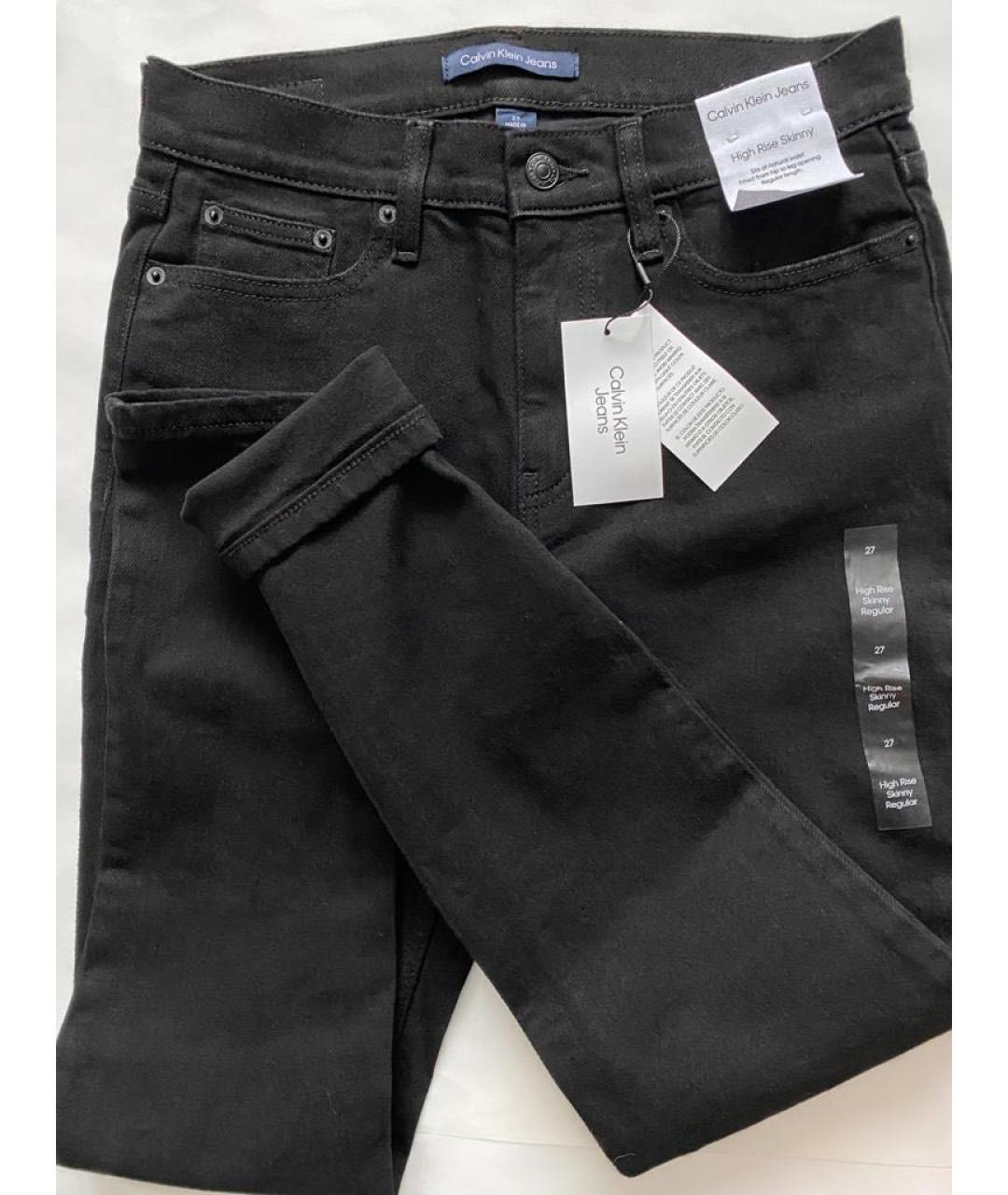 CALVIN KLEIN JEANS Черные хлопковые джинсы слим, фото 7