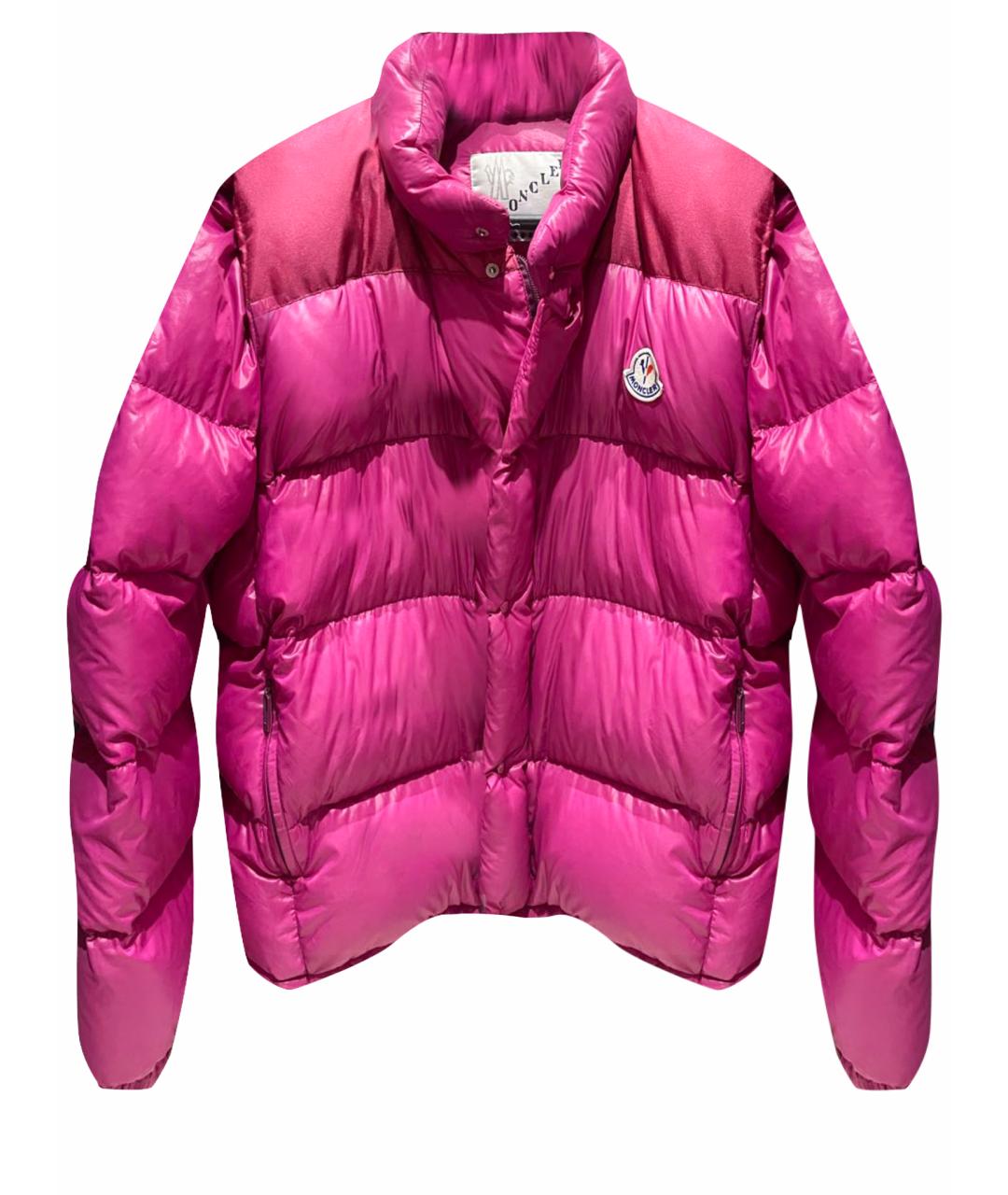 MONCLER Фуксия полиэстеровый пуховик, фото 1