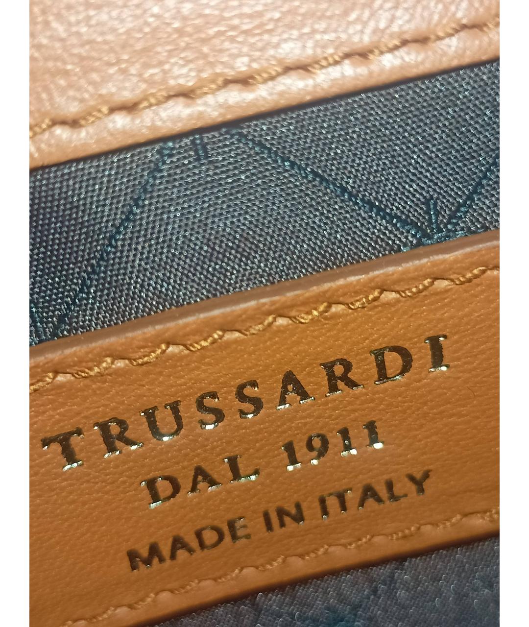 TRUSSARDI Коричневый кожаный портфель, фото 6