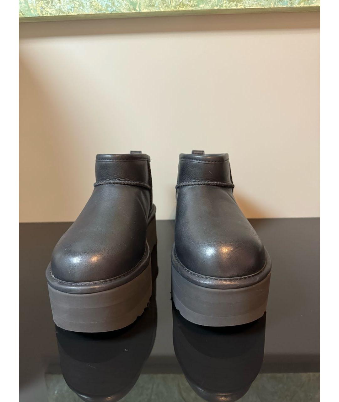 UGG AUSTRALIA Черные кожаные ботинки, фото 4