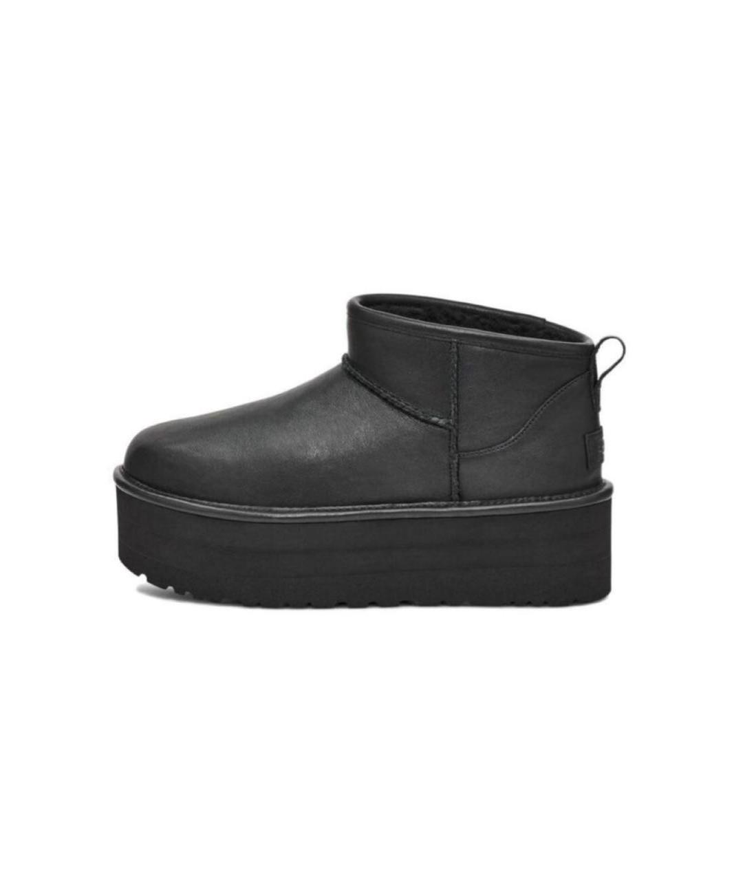 UGG AUSTRALIA Черные кожаные ботинки, фото 8
