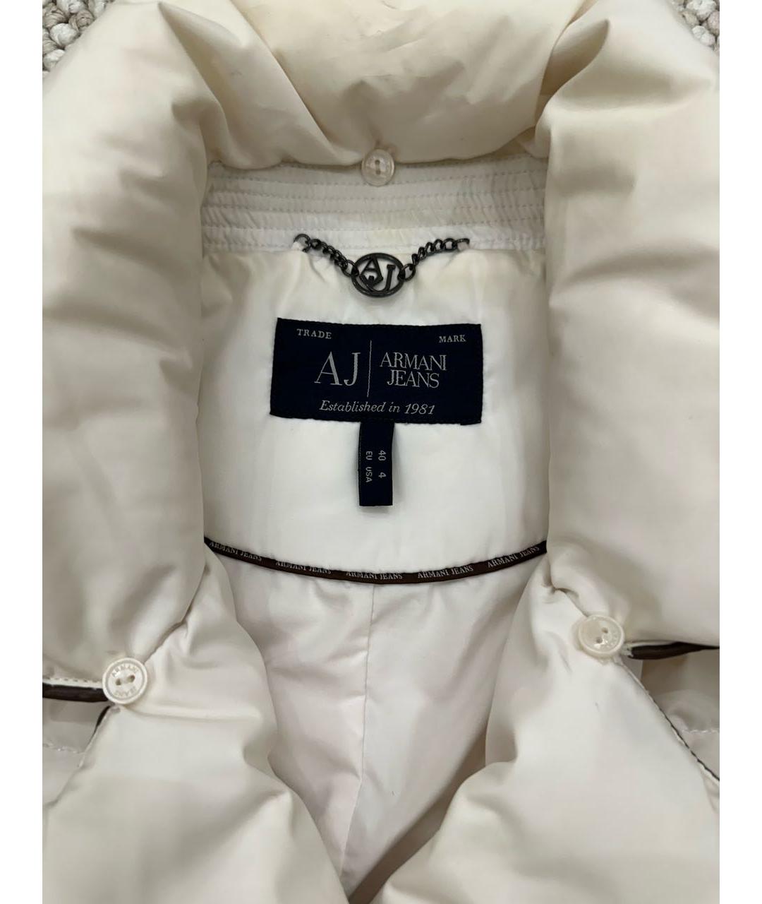 ARMANI JEANS Белая синтетическая куртка, фото 2