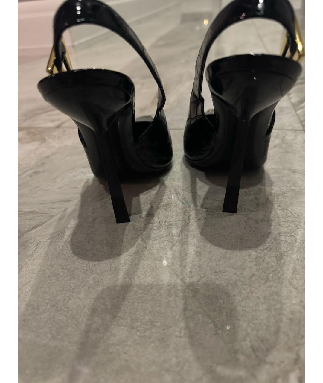 SAINT LAURENT Черные туфли из лакированной кожи, фото 3