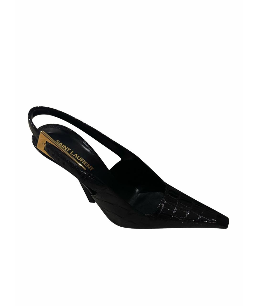 SAINT LAURENT Черные туфли из лакированной кожи, фото 1