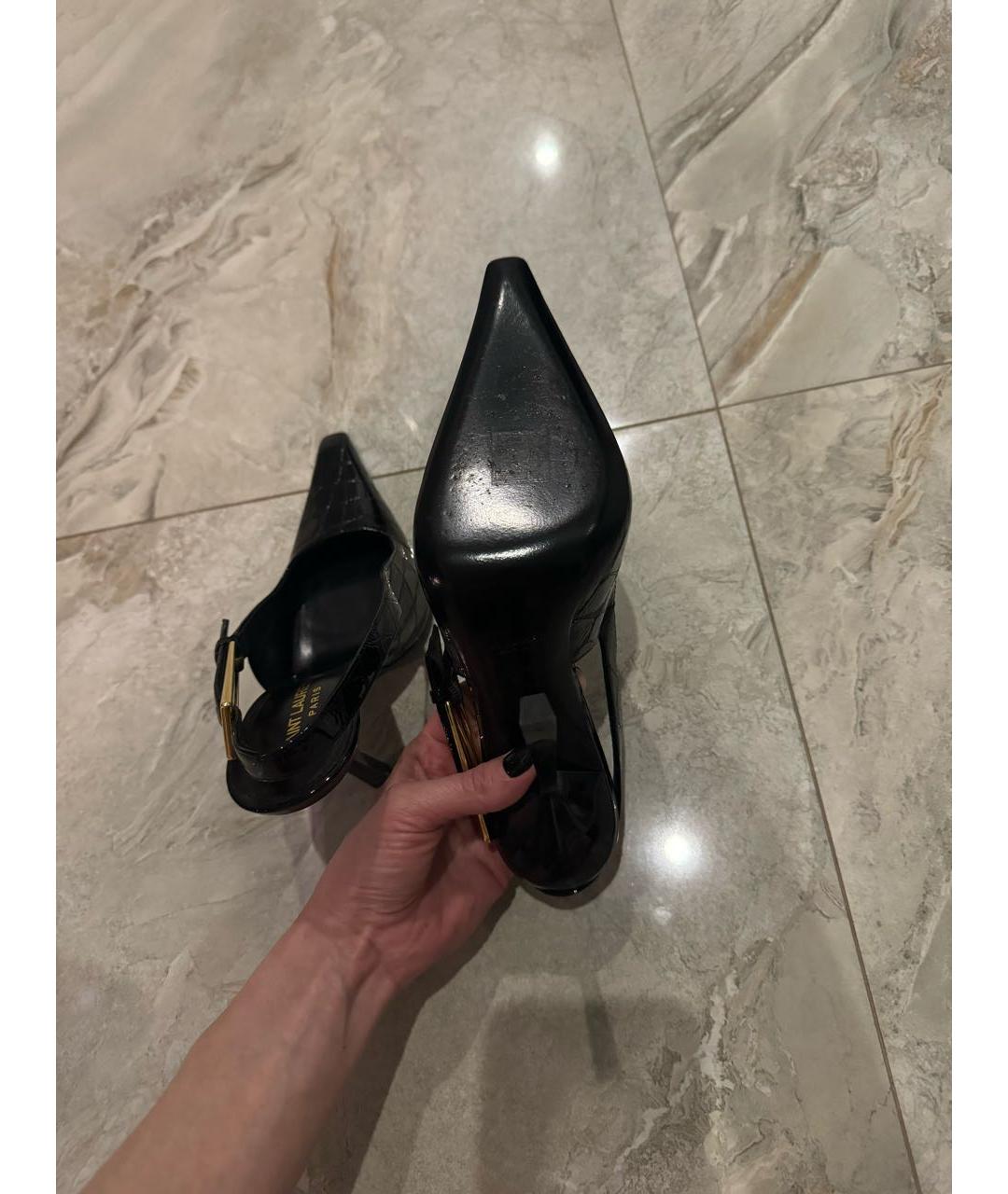 SAINT LAURENT Черные туфли из лакированной кожи, фото 7