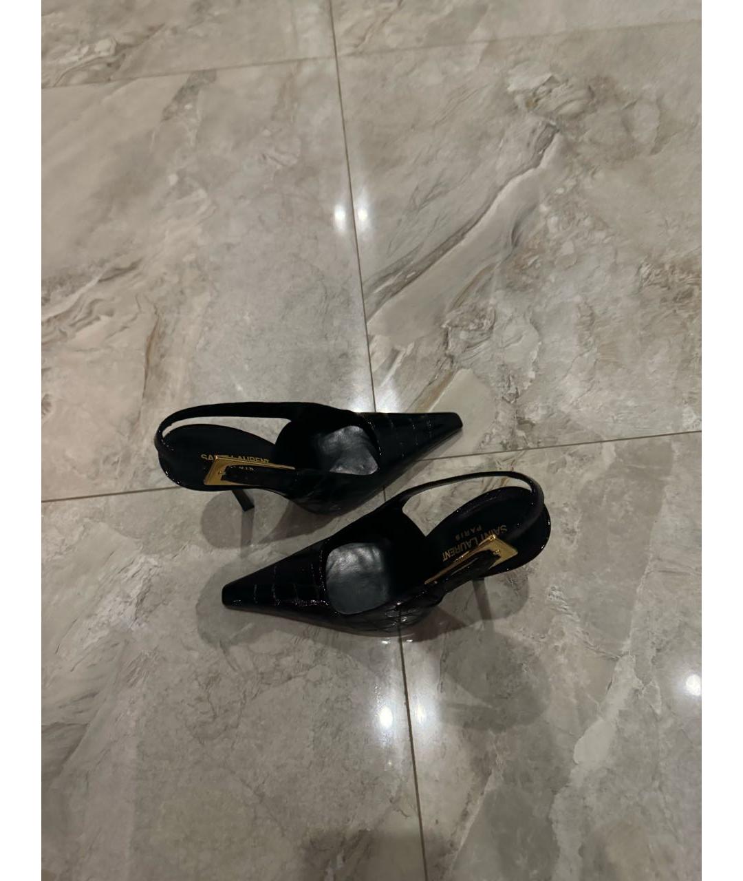 SAINT LAURENT Черные туфли из лакированной кожи, фото 6