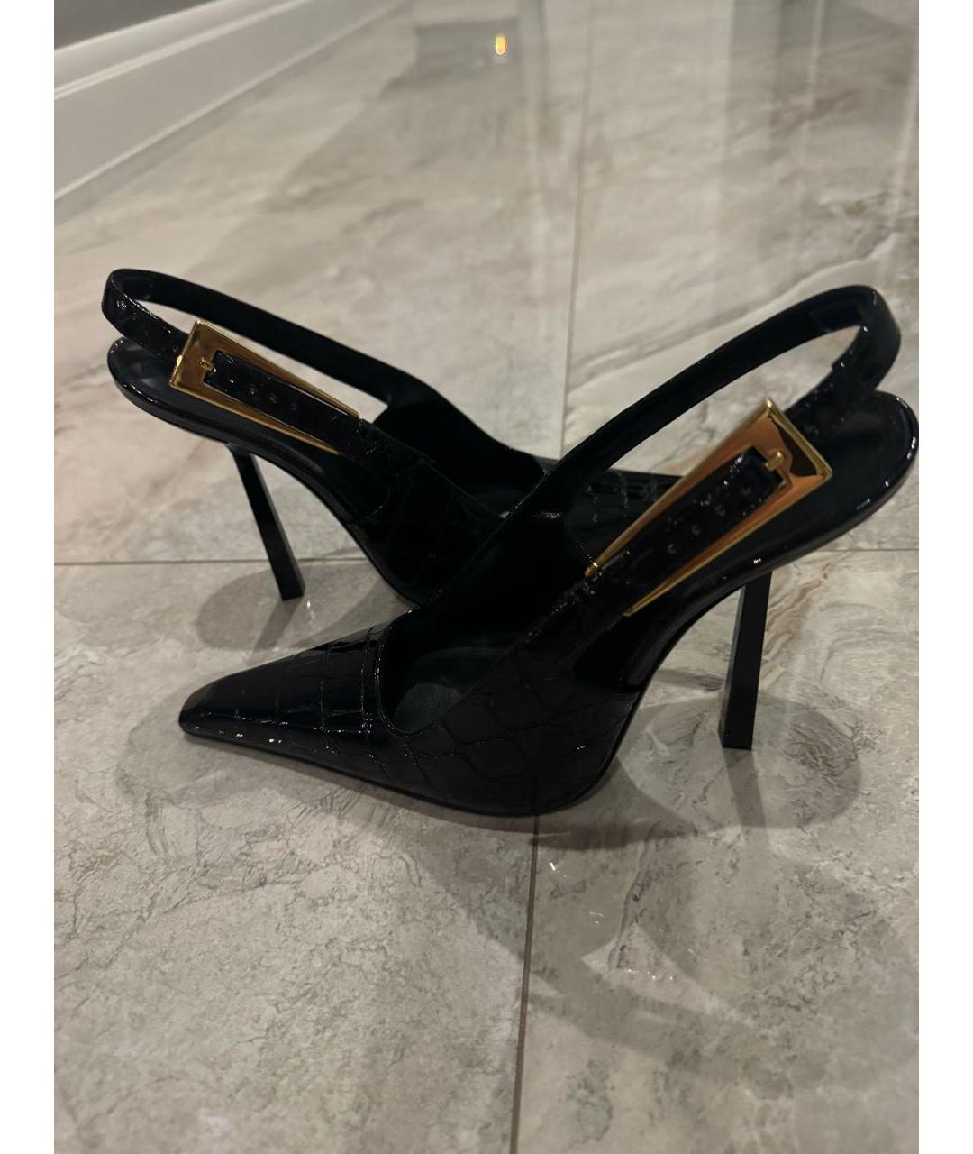 SAINT LAURENT Черные туфли из лакированной кожи, фото 5