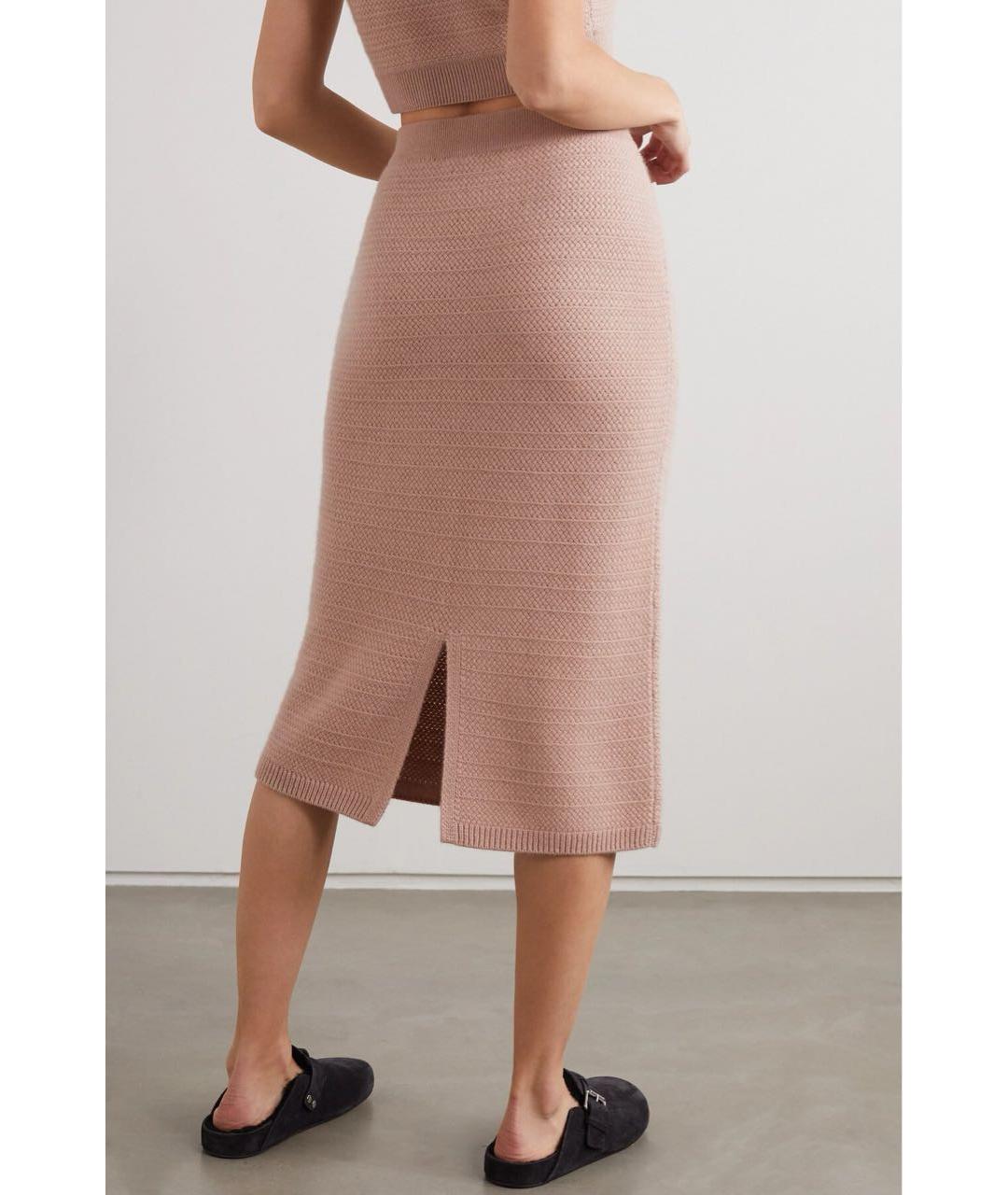 ARCH & LINE Розовая кашемировая юбка миди, фото 2