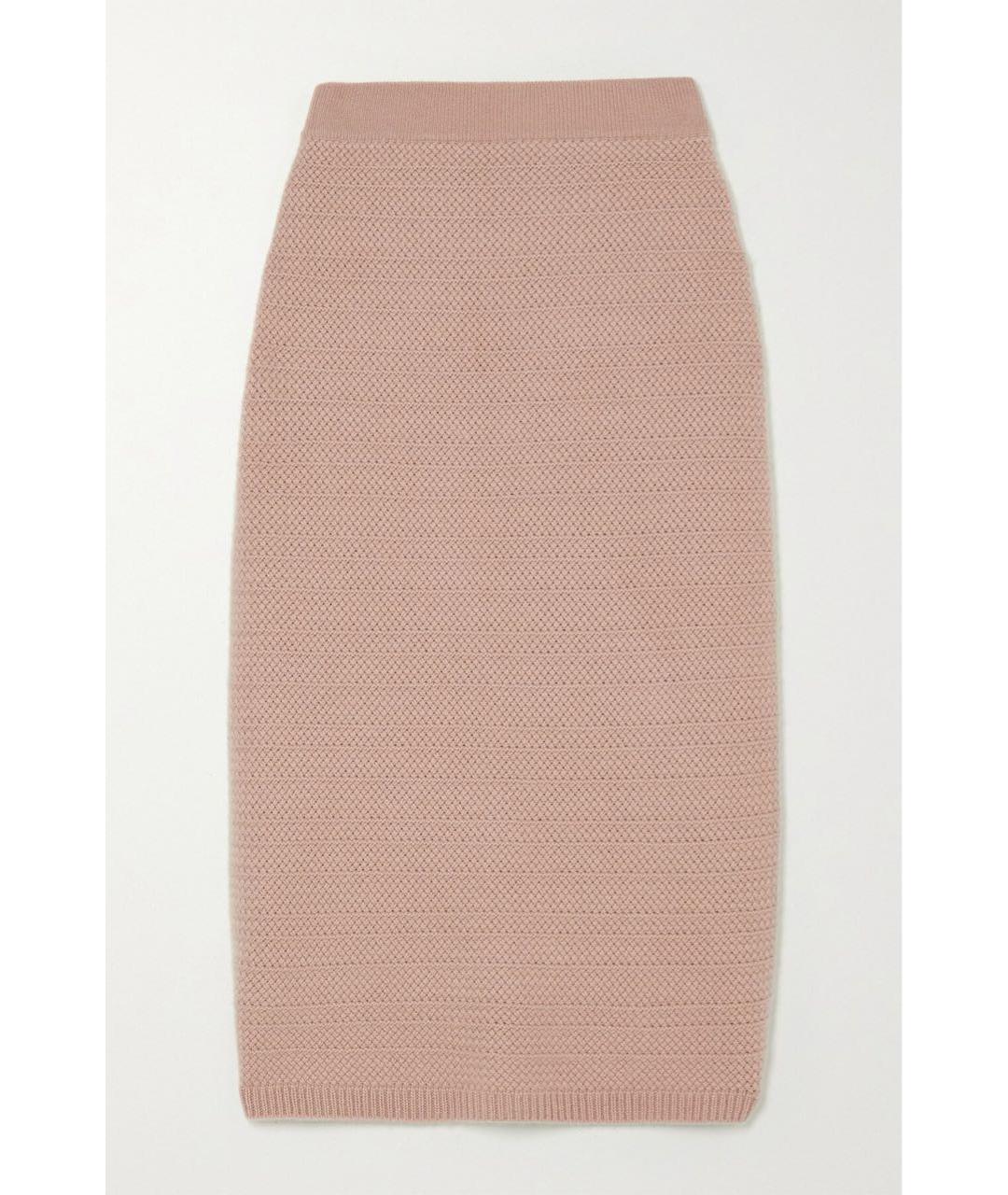 ARCH & LINE Розовая кашемировая юбка миди, фото 7