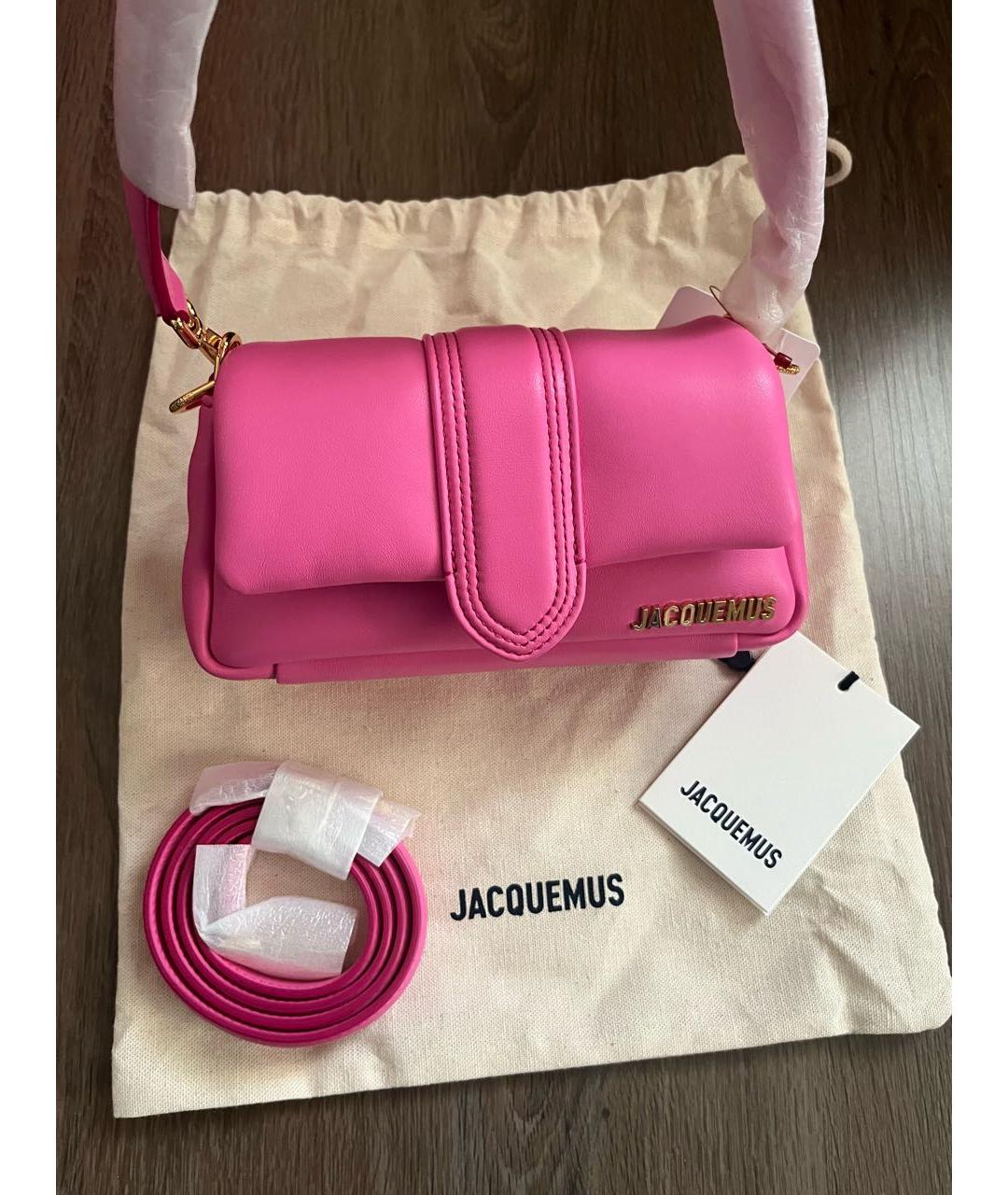 JACQUEMUS Фуксия кожаная сумка через плечо, фото 2