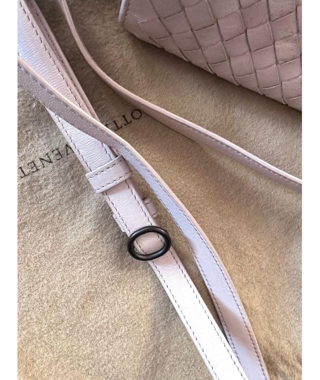 BOTTEGA VENETA Розовая кожаная сумка через плечо, фото 7