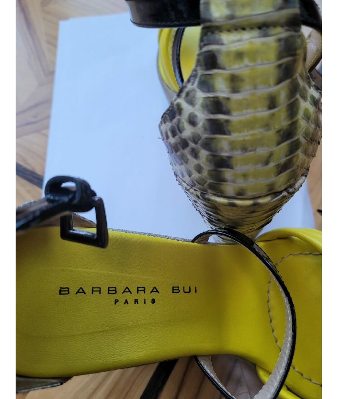 BARBARA BUI Желтые кожаные босоножки, фото 5