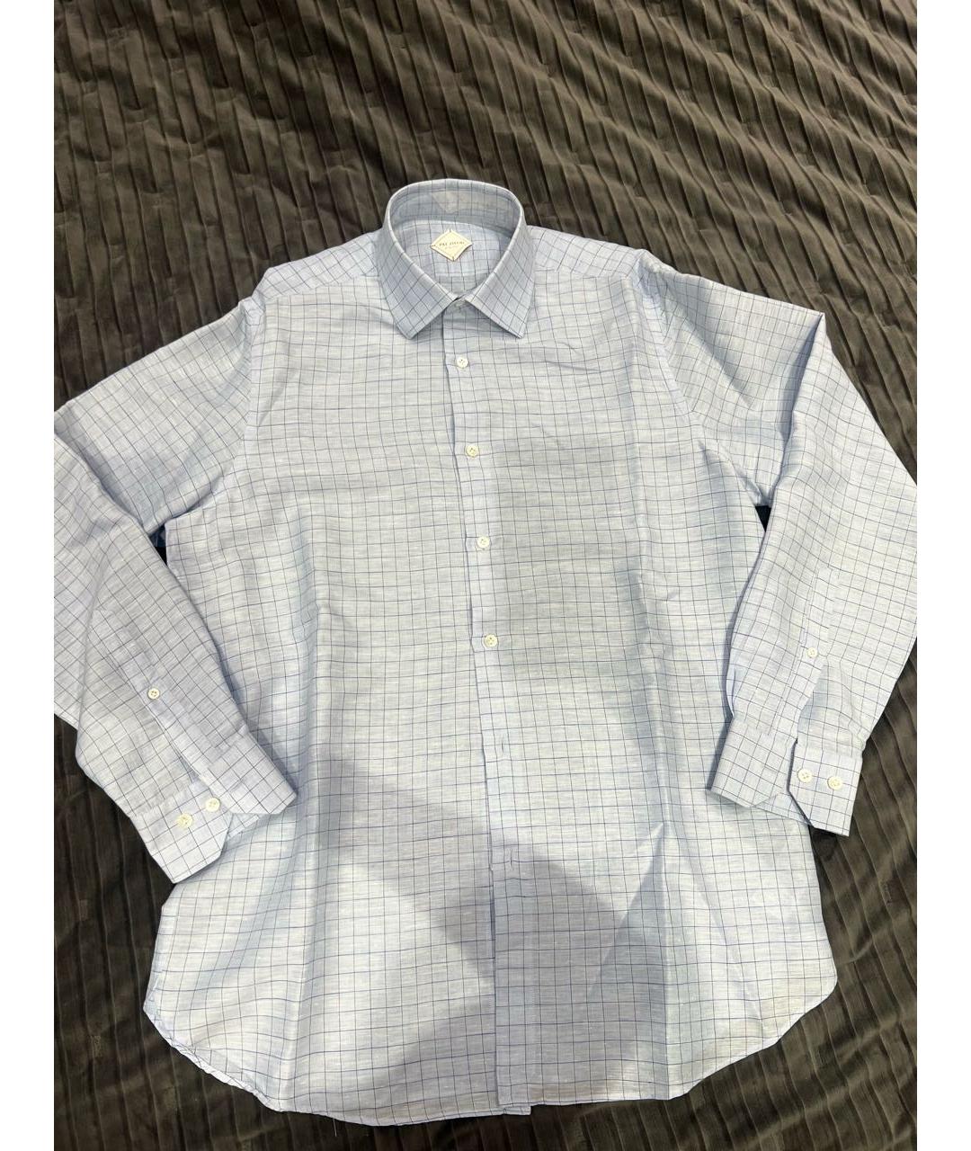 PAL ZILERI Голубая хлопковая классическая рубашка, фото 7