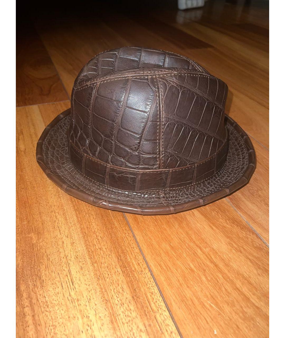 BORSALINO Коричневая кожаная шляпа, фото 3
