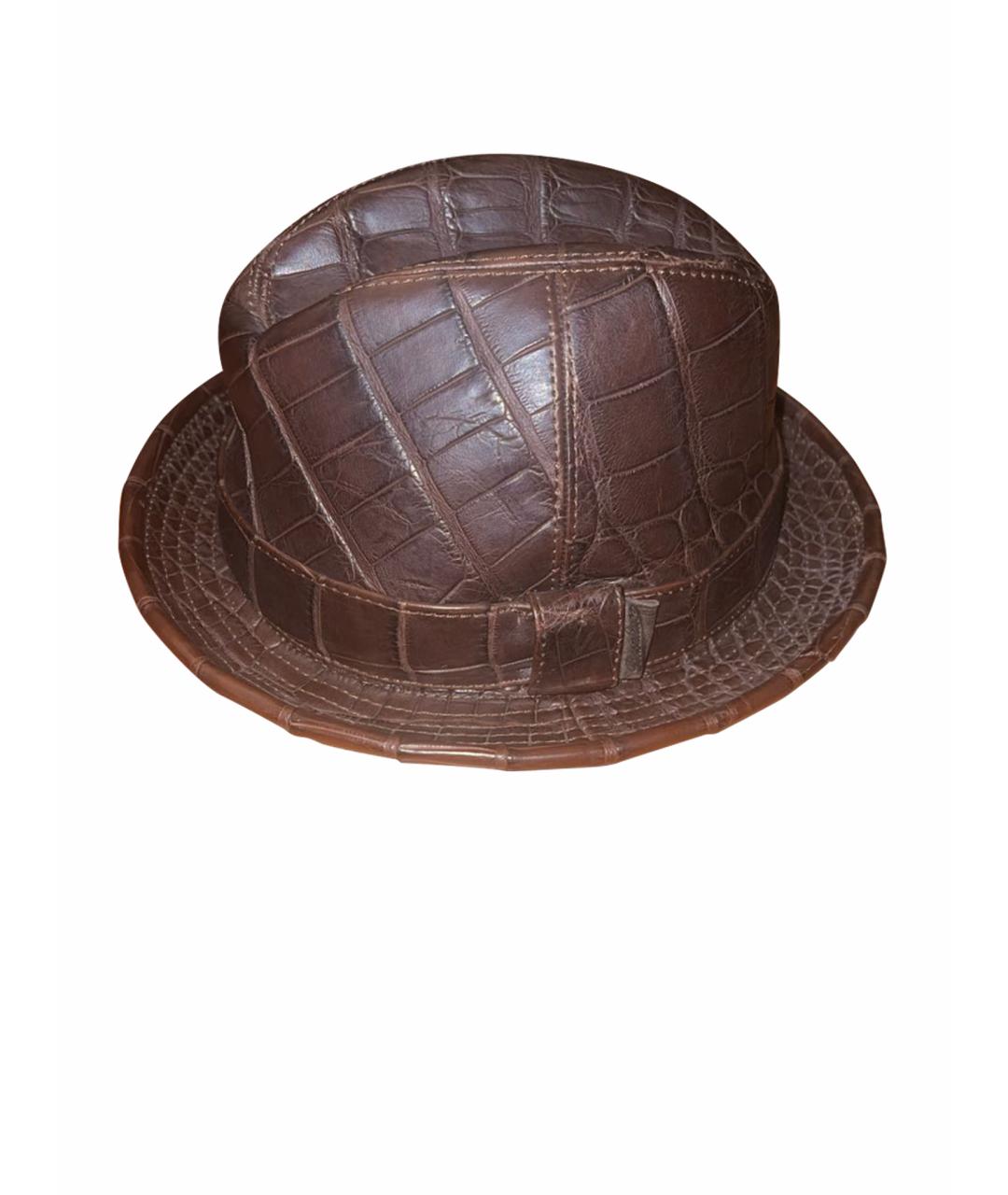 BORSALINO Коричневая кожаная шляпа, фото 1