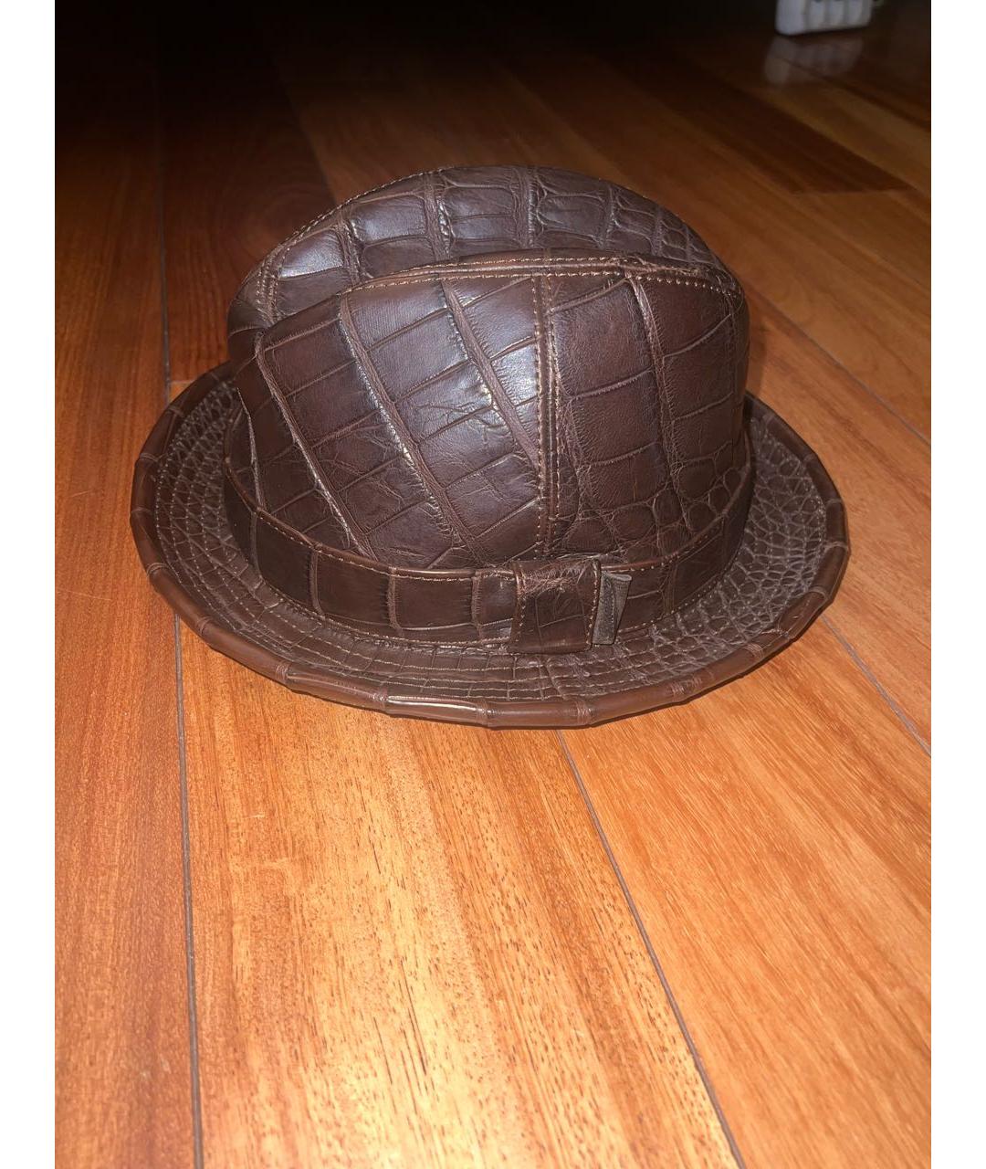 BORSALINO Коричневая кожаная шляпа, фото 9