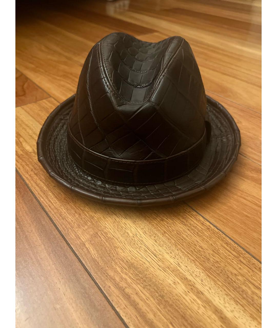 BORSALINO Коричневая кожаная шляпа, фото 2