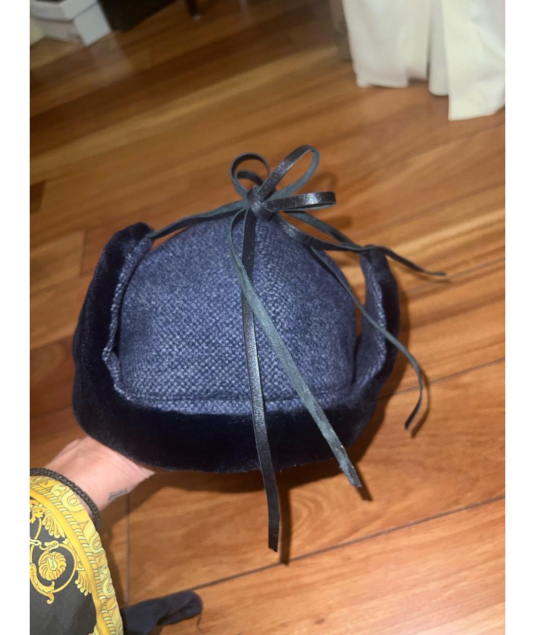 BRIONI Темно-синяя кашемировая шапка, фото 2