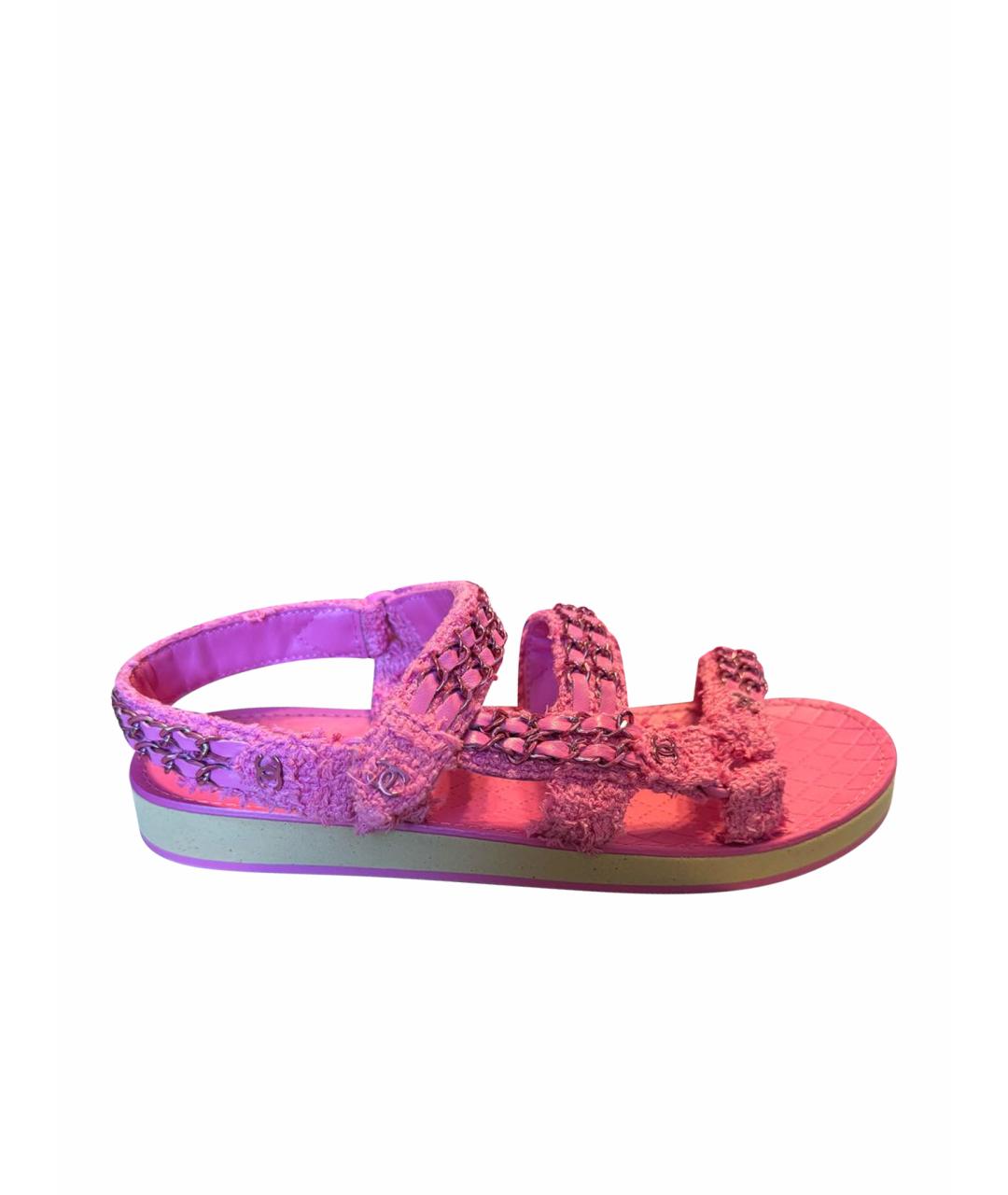 CHANEL PRE-OWNED Розовые кожаные сандалии, фото 1