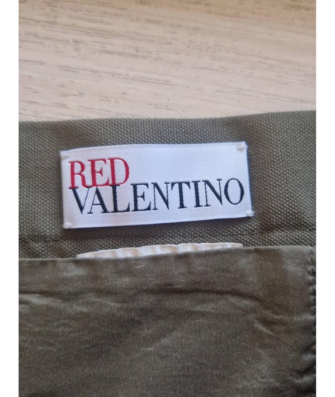 RED VALENTINO Хаки юбка мини, фото 3