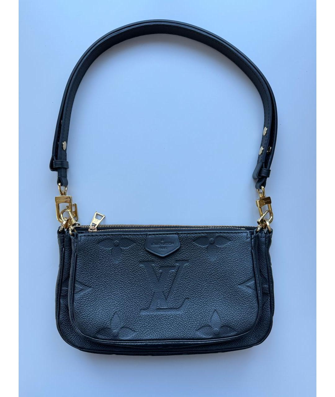 LOUIS VUITTON PRE-OWNED Черная кожаная сумка с короткими ручками, фото 8