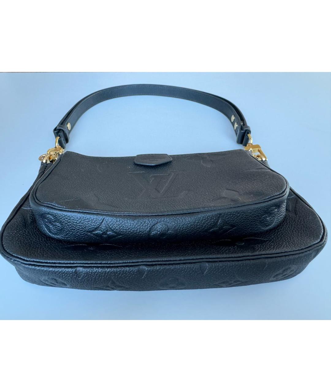 LOUIS VUITTON PRE-OWNED Черная кожаная сумка с короткими ручками, фото 6