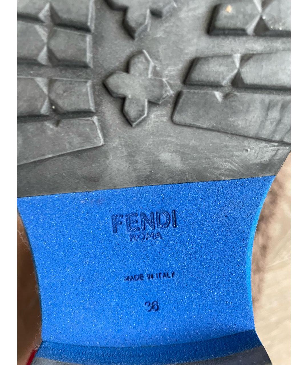 FENDI Черные кожаные ботинки, фото 6