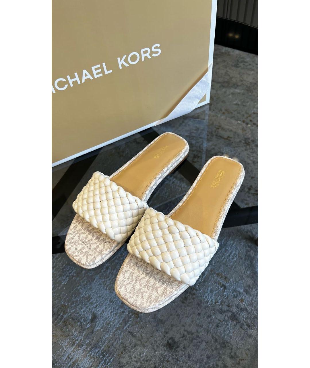 MICHAEL KORS Бежевые шлепанцы, фото 4