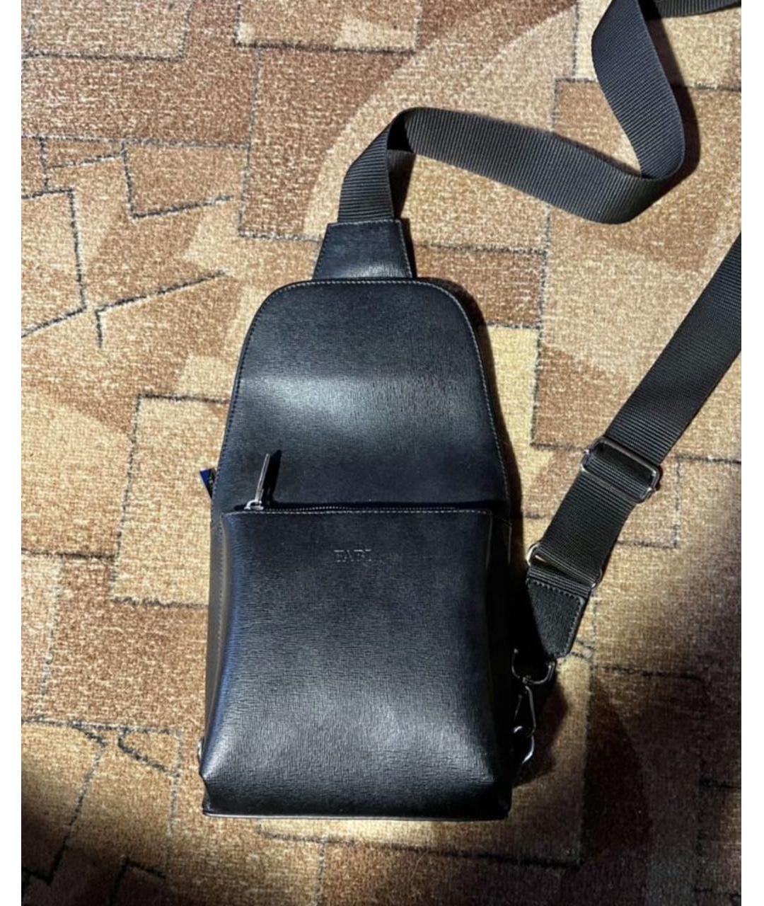 FABI Черная кожаная сумка на плечо, фото 7