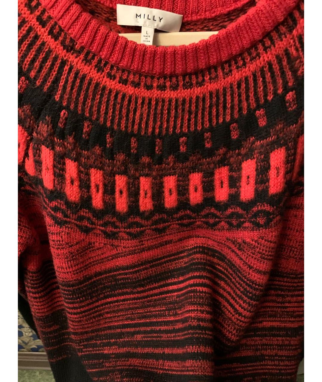 MILLY Красный шерстяной джемпер / свитер, фото 7