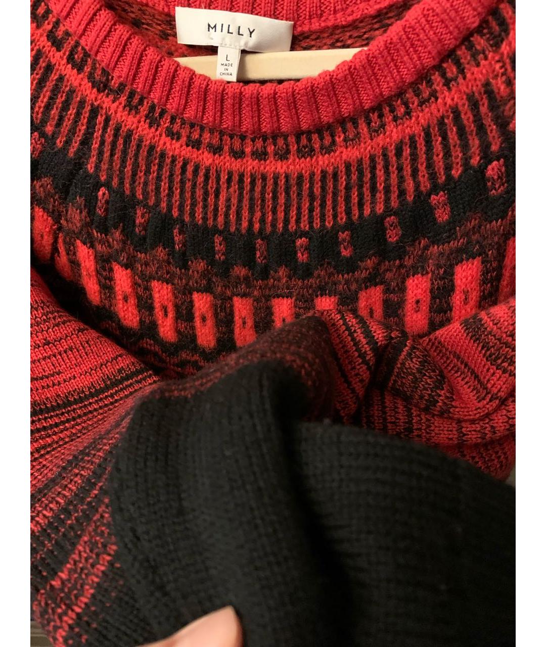 MILLY Красный шерстяной джемпер / свитер, фото 6