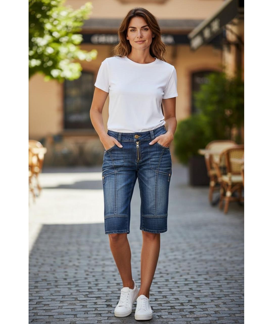 ESCADA Синие хлопко-эластановые капри, фото 7