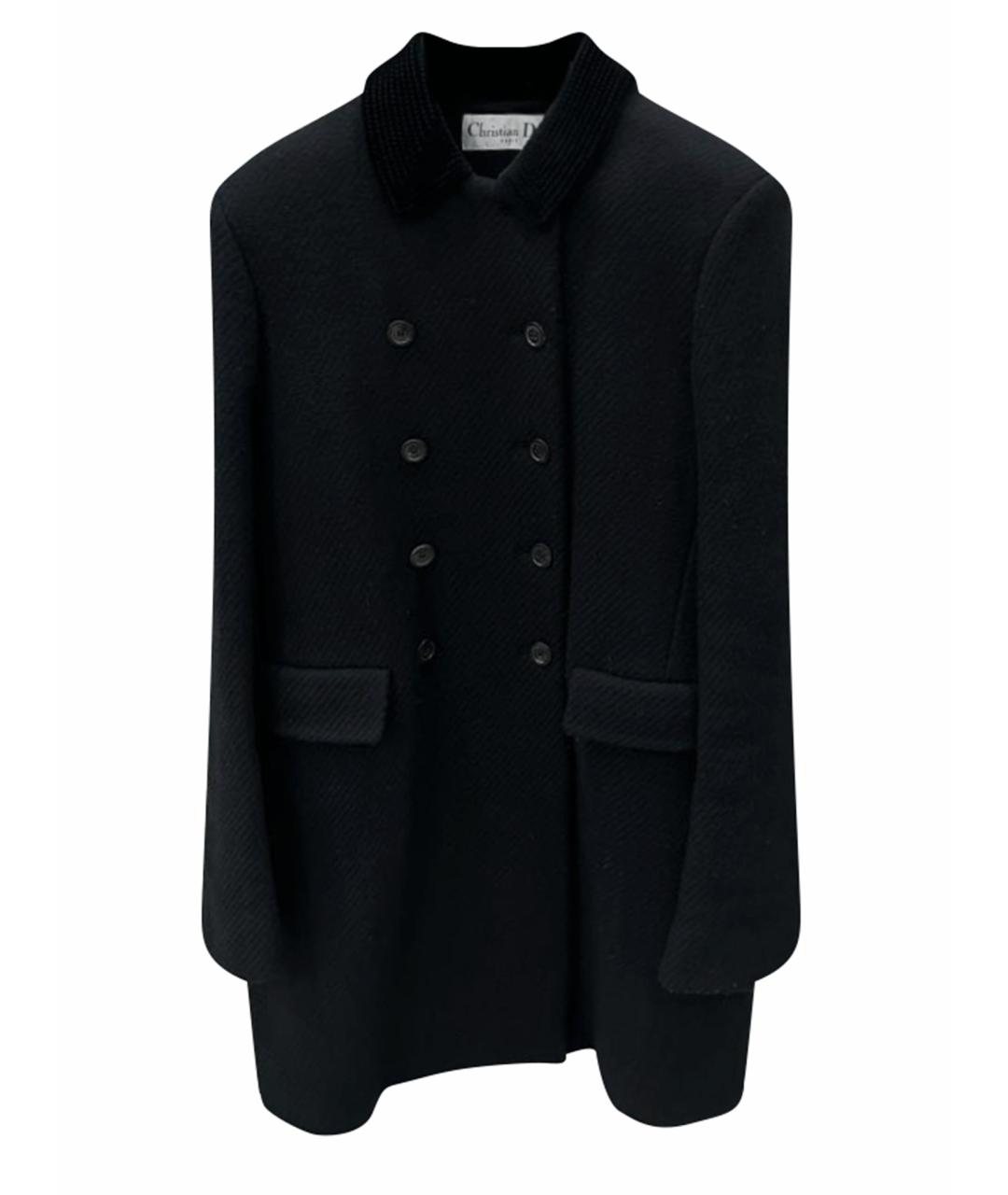 CHRISTIAN DIOR Черное шерстяное пальто, фото 1
