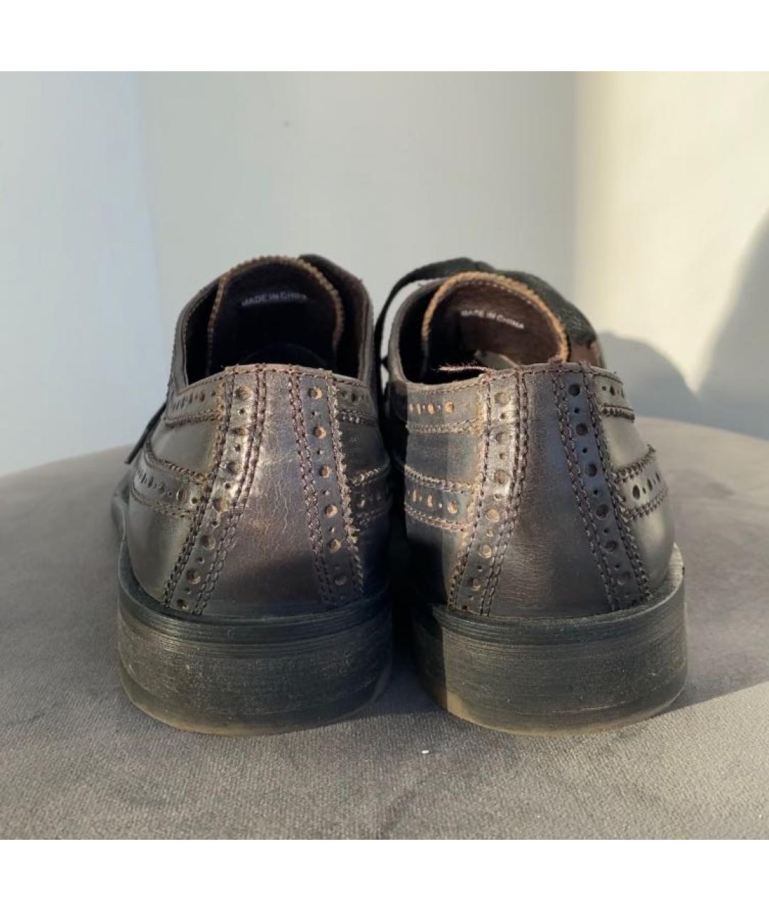 JOHN VARVATOS Антрацитовые кожаные туфли, фото 4