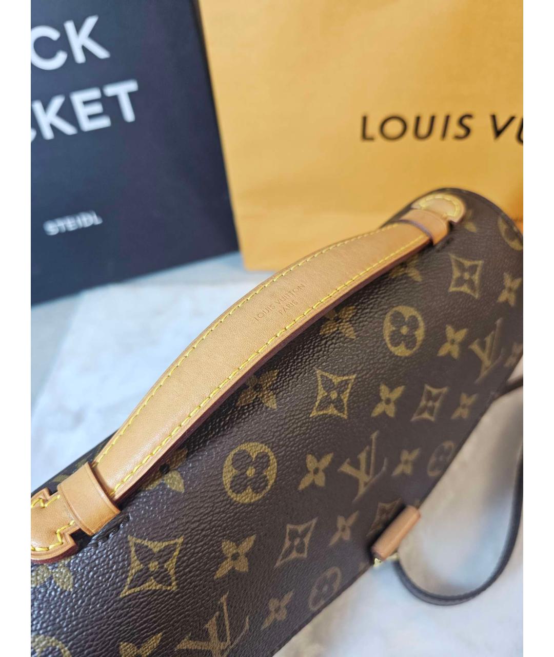 LOUIS VUITTON PRE-OWNED Коричневая сумка через плечо, фото 3