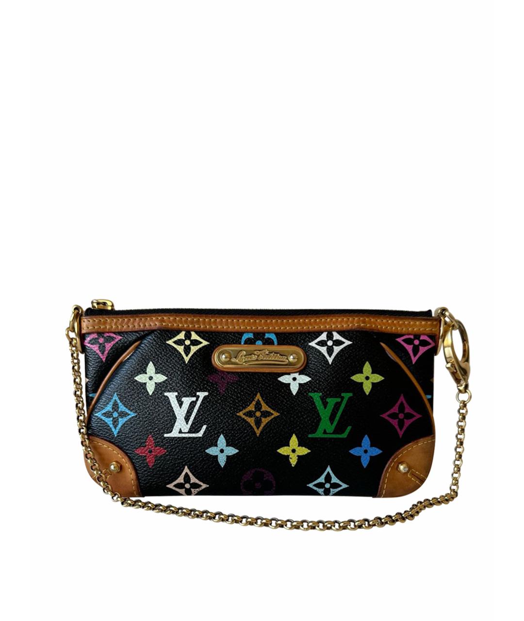 LOUIS VUITTON Черная кожаная сумка с короткими ручками, фото 1