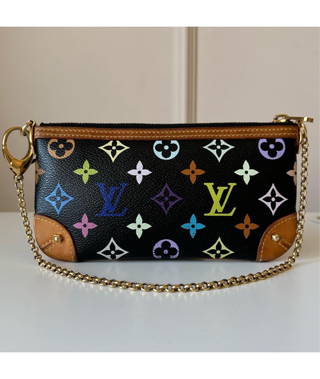 LOUIS VUITTON Черная кожаная сумка с короткими ручками, фото 2