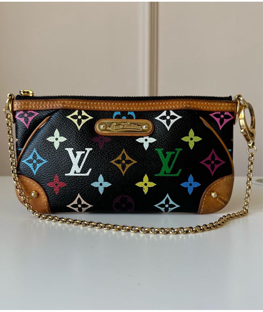 LOUIS VUITTON Черная кожаная сумка с короткими ручками, фото 9