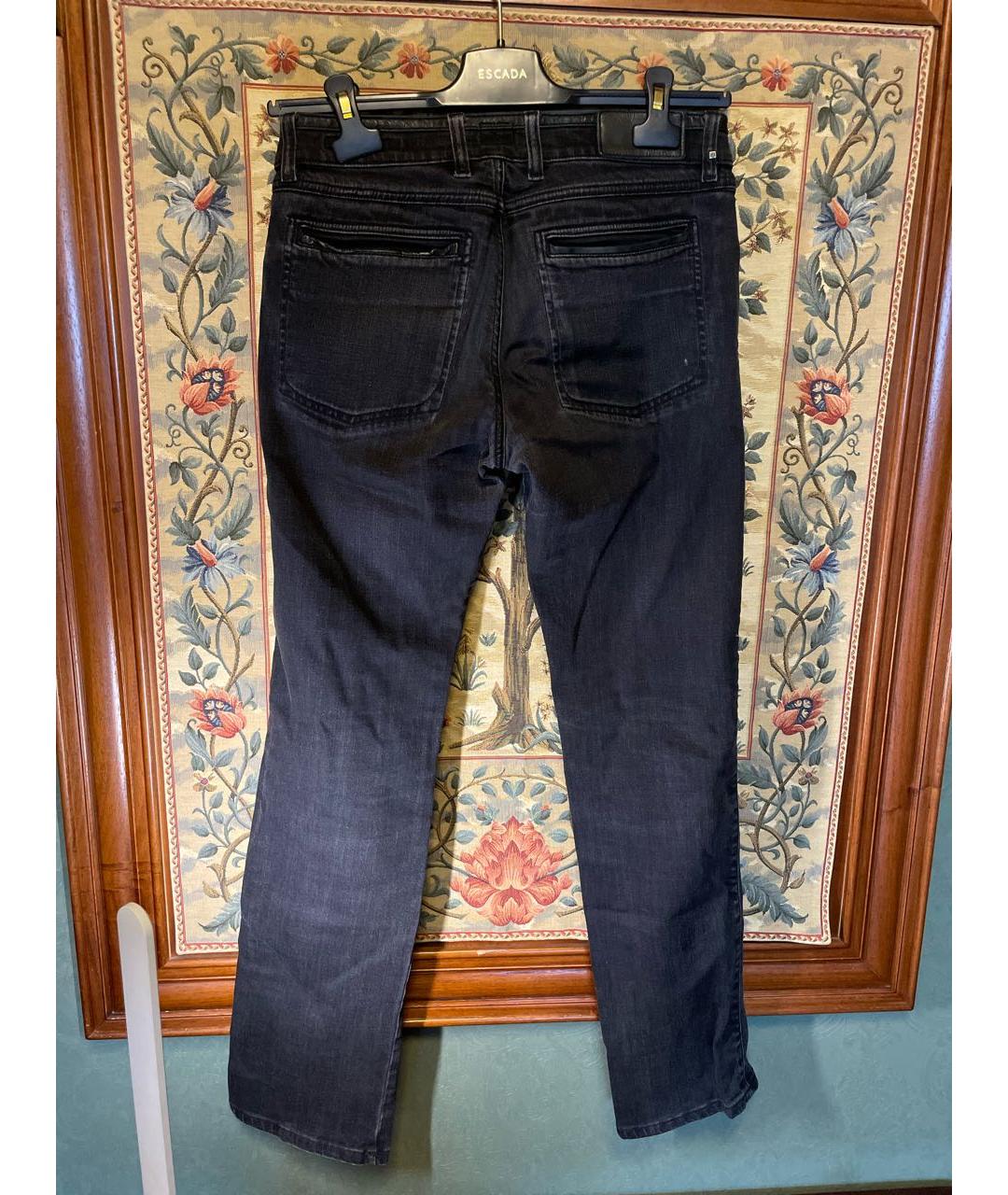 ZZEGNA Черные хлопковые прямые джинсы, фото 2