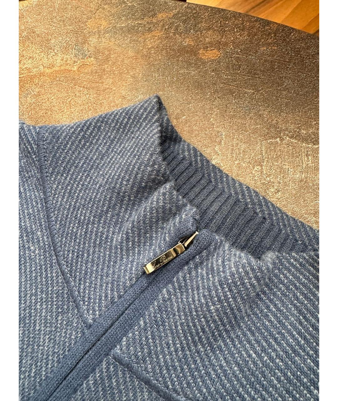 LORO PIANA Синий кашемировый джемпер / свитер, фото 4