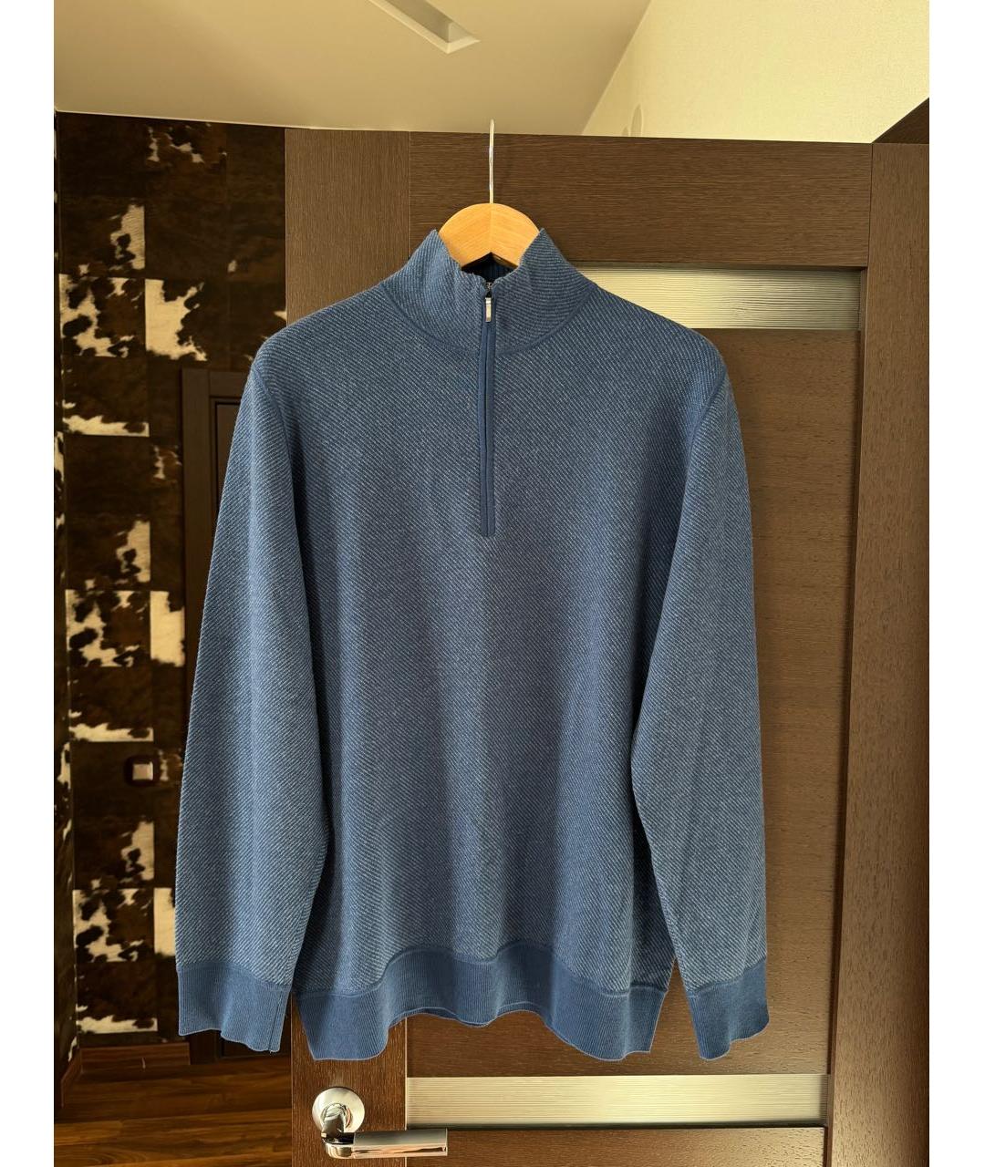 LORO PIANA Синий кашемировый джемпер / свитер, фото 3