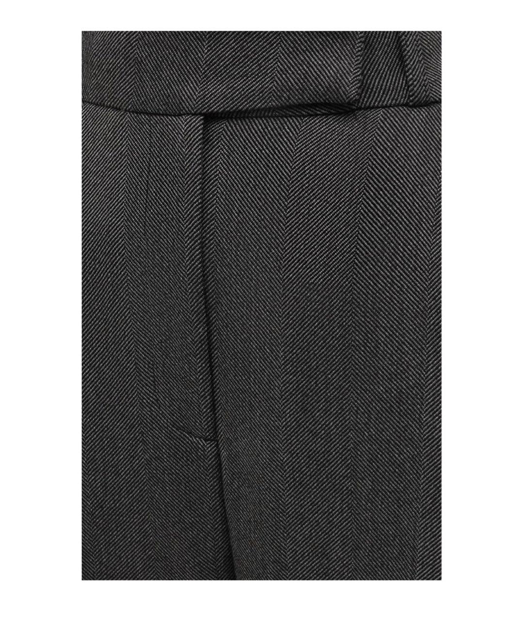 TOTEME Серые шерстяные прямые брюки, фото 4