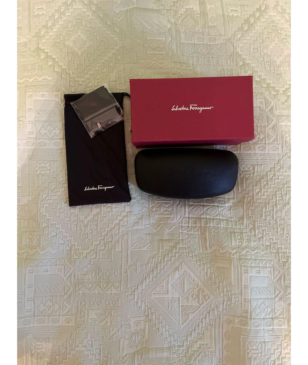 FERRAGAMO Голубые металлические солнцезащитные очки, фото 4