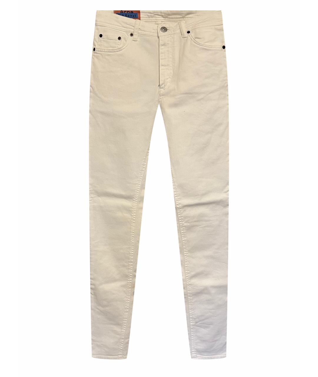 ACNE STUDIOS Белые хлопковые джинсы слим, фото 1